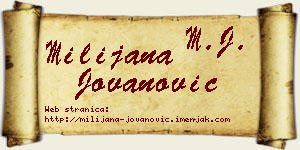 Milijana Jovanović vizit kartica